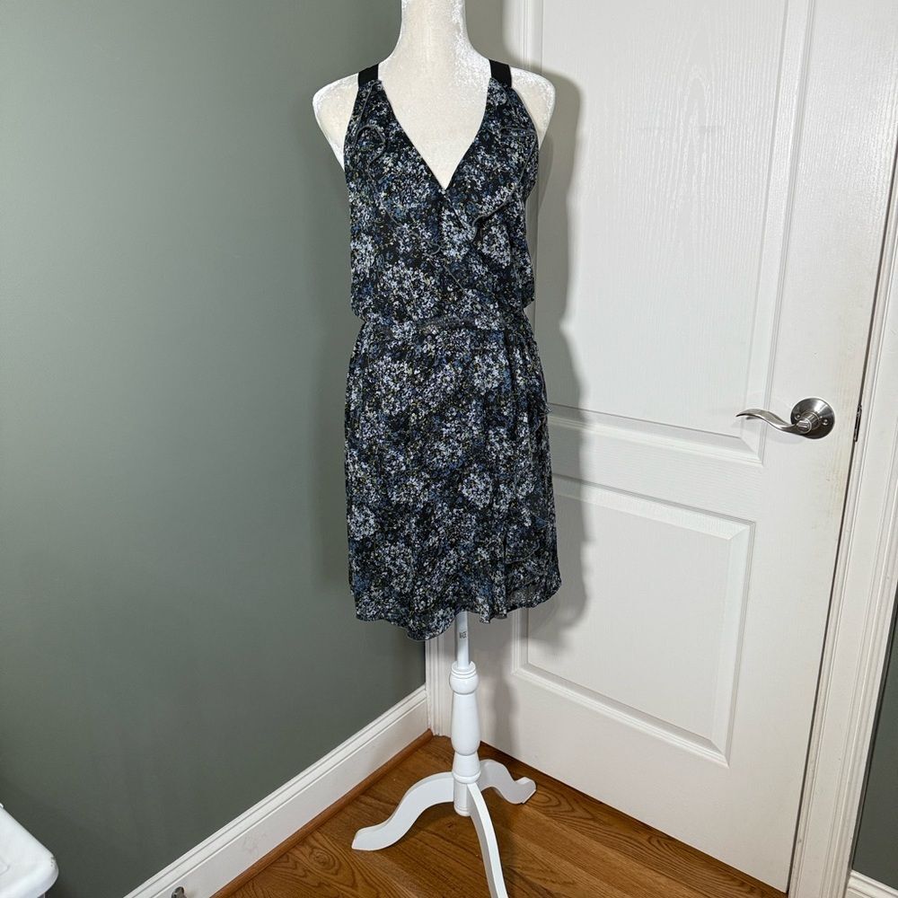 Fred David Floral Black and Blue Women's Dress